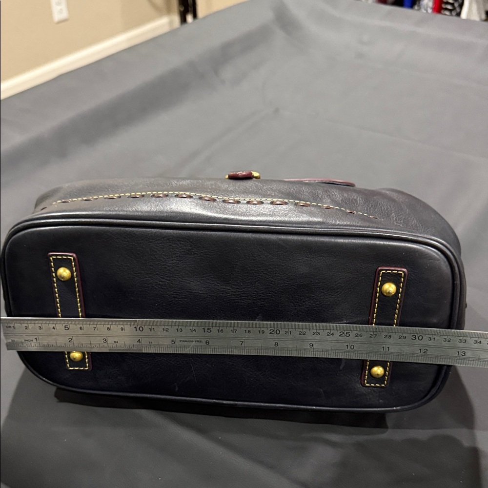 Dooney & Bourke Navy Florentine Leather Flap Satchel - Picture 15 of 17